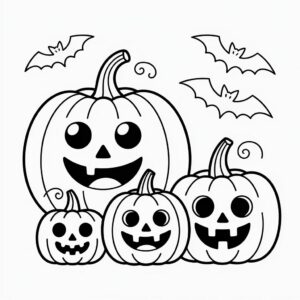 Pompoen familie kleurplaat