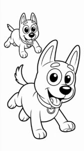 Coloriage chiens en train de courir