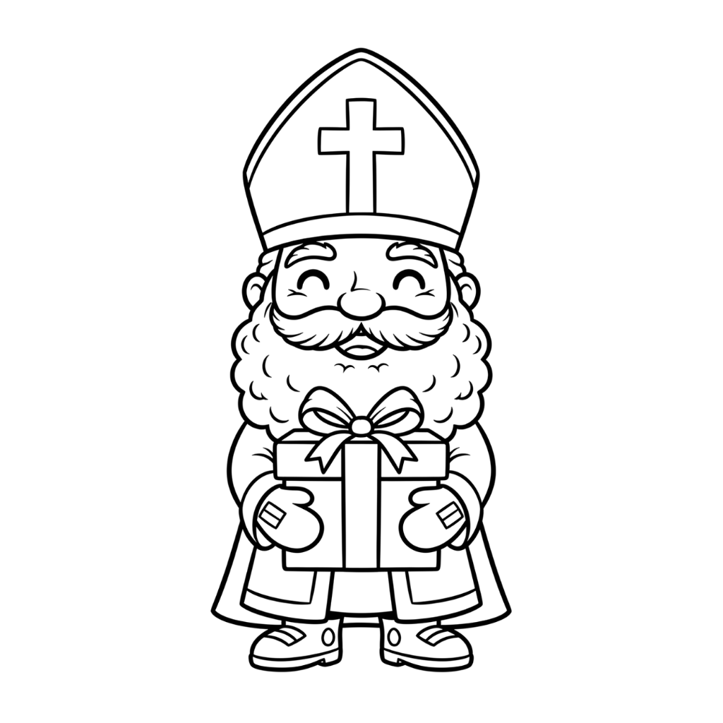 Schattige Sinterklaas met cadeautjes