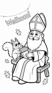 Sinterklaas ja hevonen – värityssivu