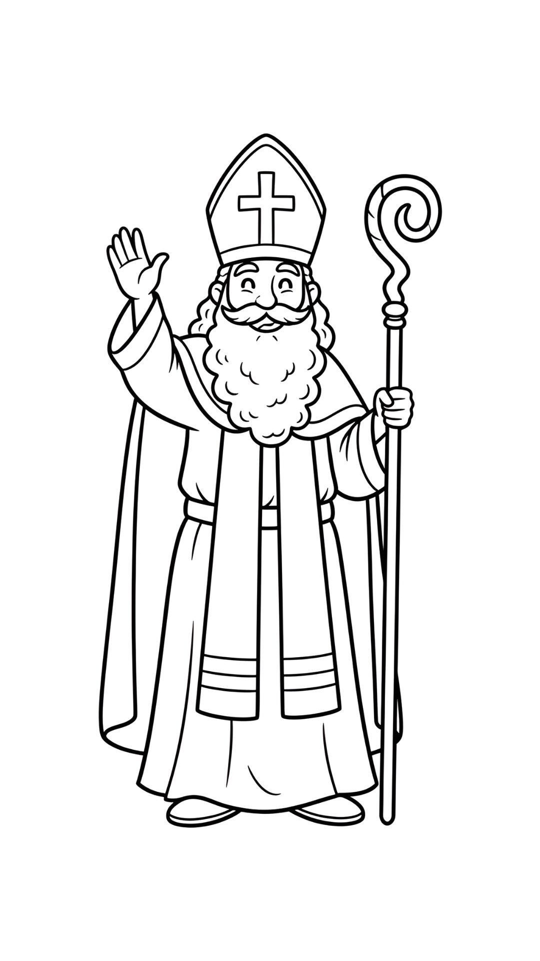 Sinterklaas vilkuttaa ystävällisesti