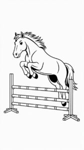 Springendes Pferd Ausmalbild als PDF-Datei