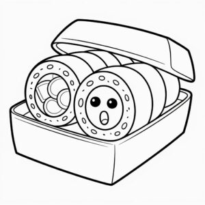 Sushi doos kleurplaat