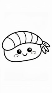 Sushi vrienden kleurplaat