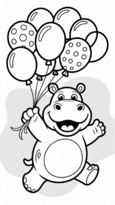 Vrolijk nijlpaard kleurplaten