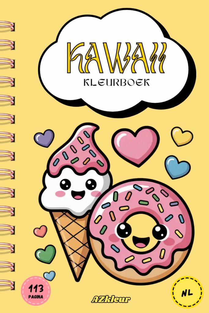 Kawaii Kleurboek met 113 Pagina’s