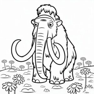 kleurplaten Manny de Mammoth