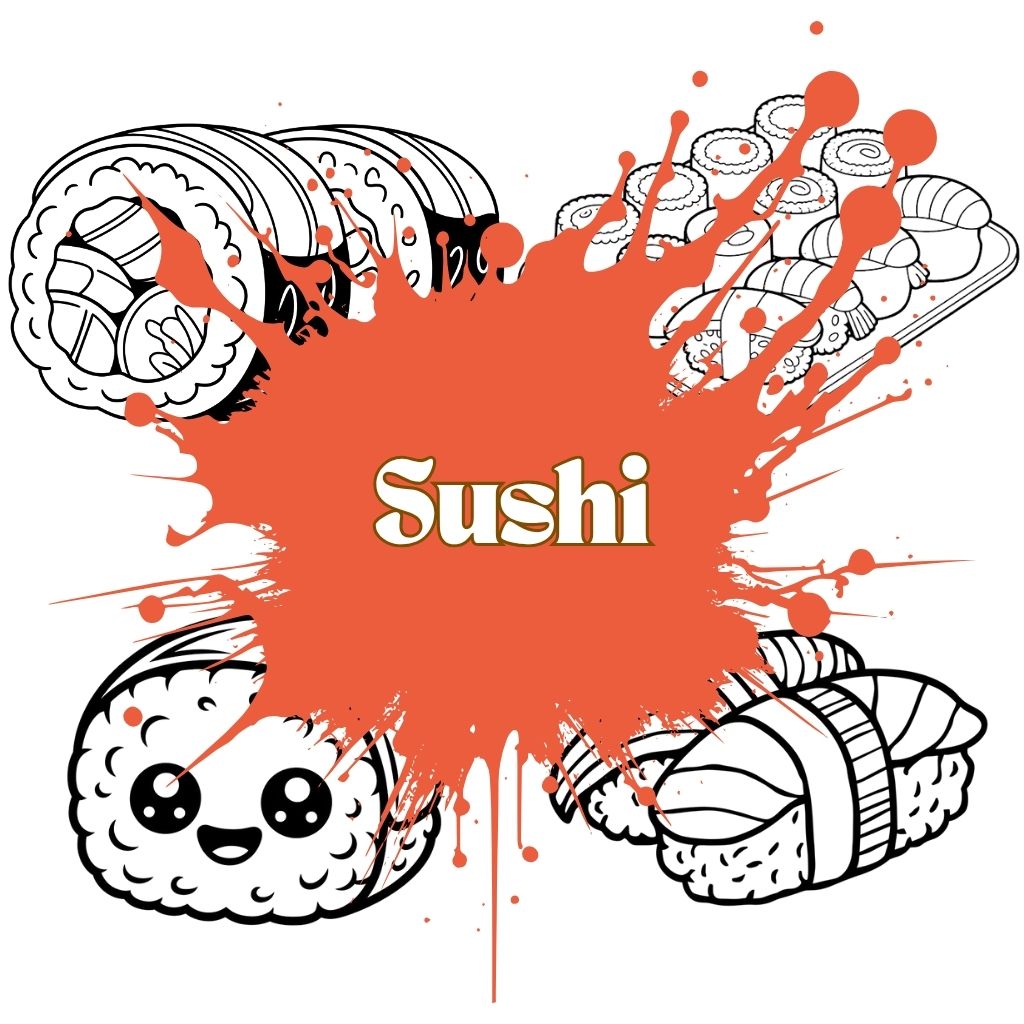 sushi kleurplaat ft