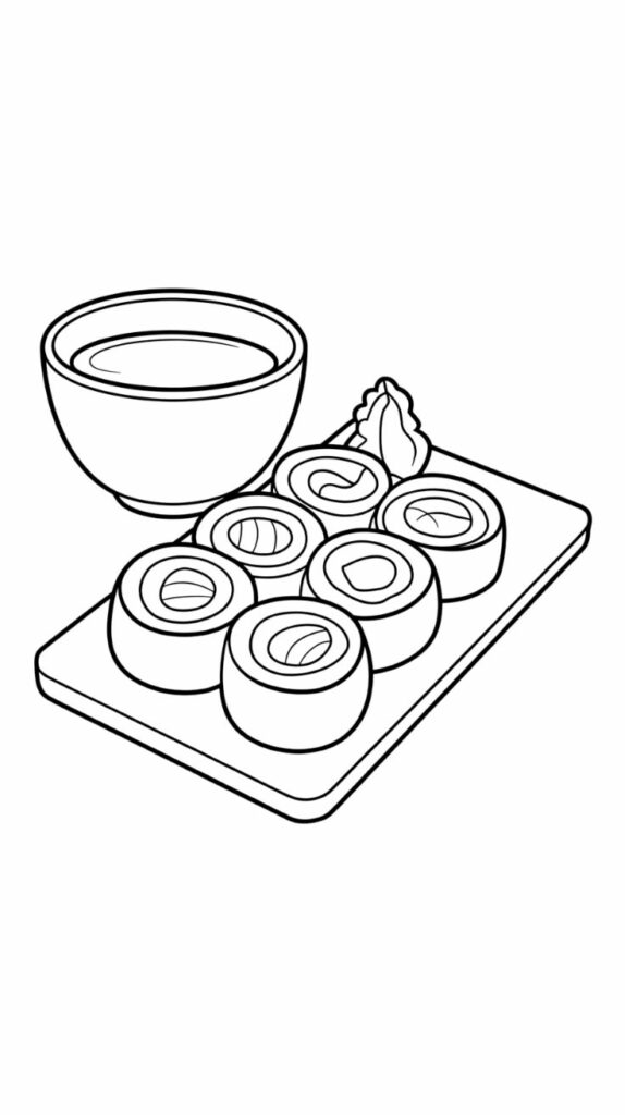 desenhos para colorir sushi