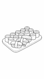 sushi tekening makkelijk