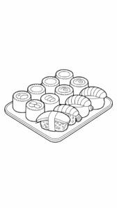 tekening sushi