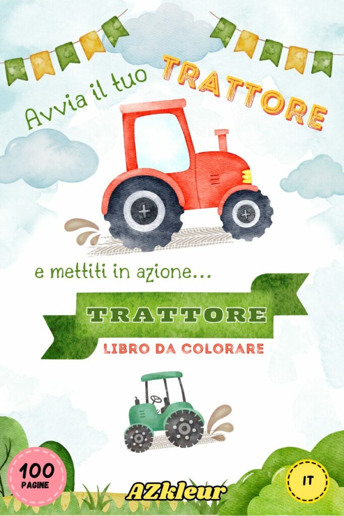 100 Pagine Trattore da Colorare