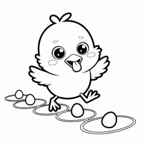 Ausmalbilder Spielende Küken