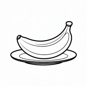 Banane auf dem Teller Ausmalbild jetzt gratis herunterladen