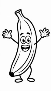 Bananen-Gesicht Ausmalbild – jetzt gratis als Printable