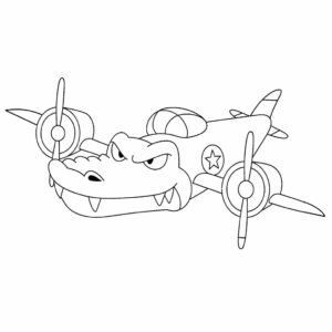 Bombardiro Crocodilo Ausmalbild drucken