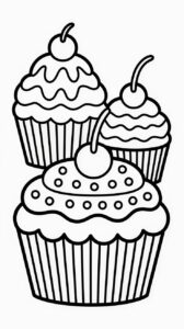 Cupcakes coloriage