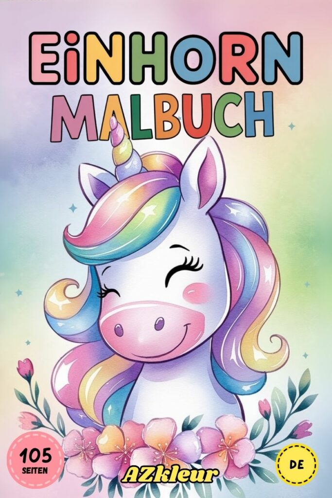 105 Seiten Einhorn Ausmalbilder