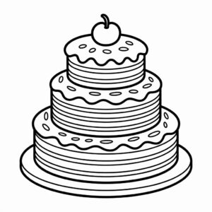 Gâteau arc-en-ciel multicouche coloriage