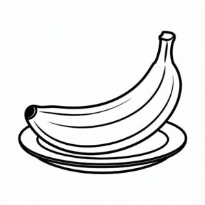 Gratis Download Einfache Bananen-Malvorlage für Kinder