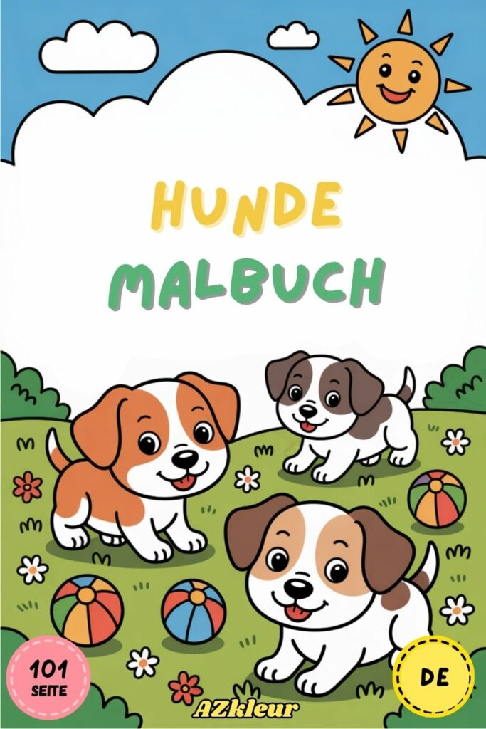 101 Seiten Hunde Ausmalbilder