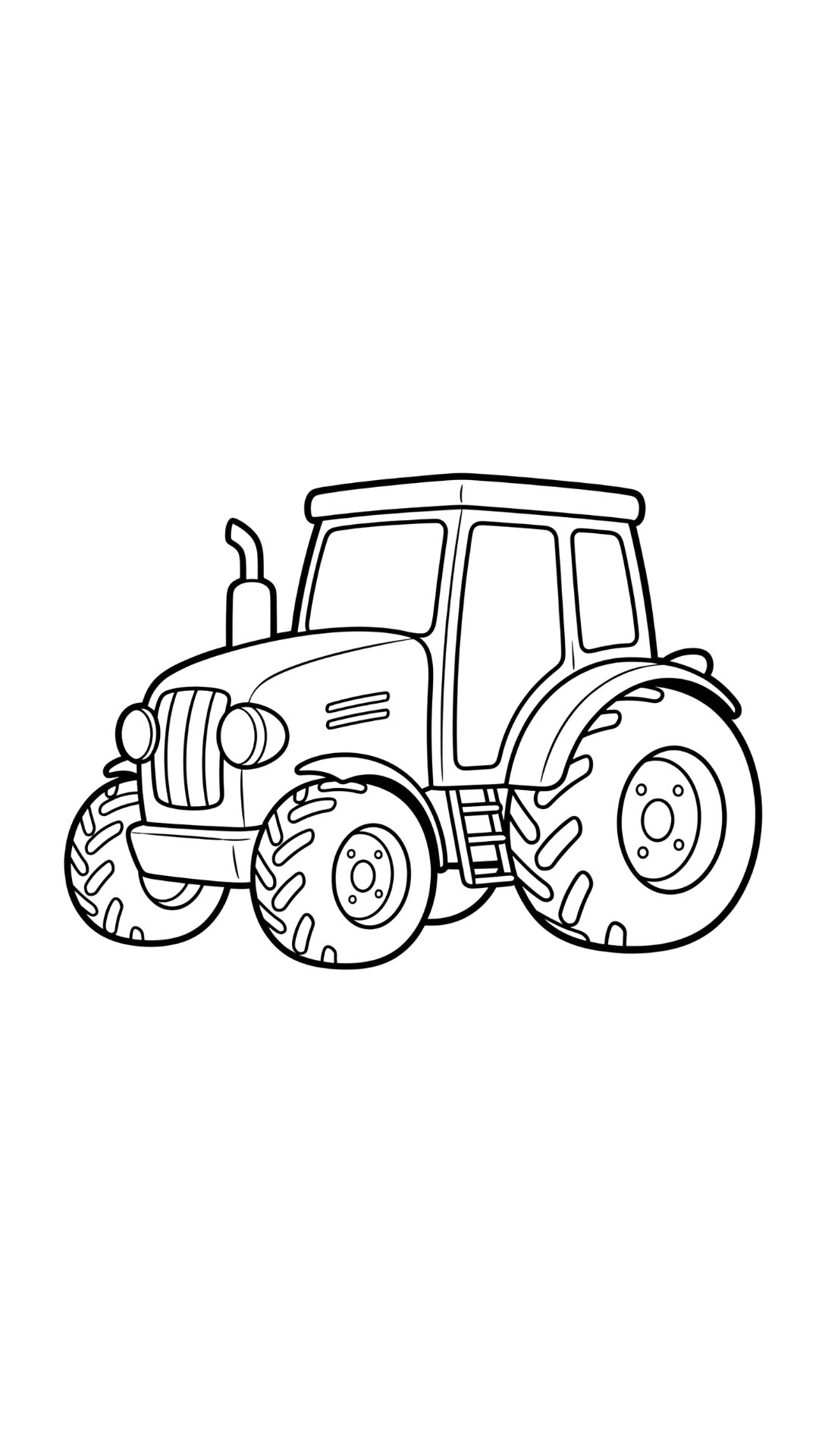 Kleurplaat Gedetailleerde Cartoontractor