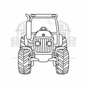 Kleurplaat Tractor van Voorkant