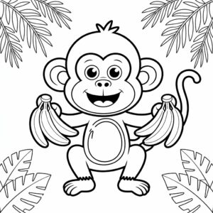 Kostenloser Download Affe im Dschungel mit Bananen