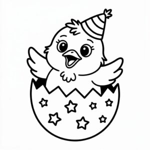 Küken schlüpft aus dem Ei Ausmalbilder