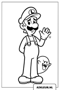 Luigi vilkuttaa Boo:n kanssa haamuvärityssivu.jpg