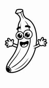 Lustiges Bananen-Gesicht – Malvorlage als gratis PDF