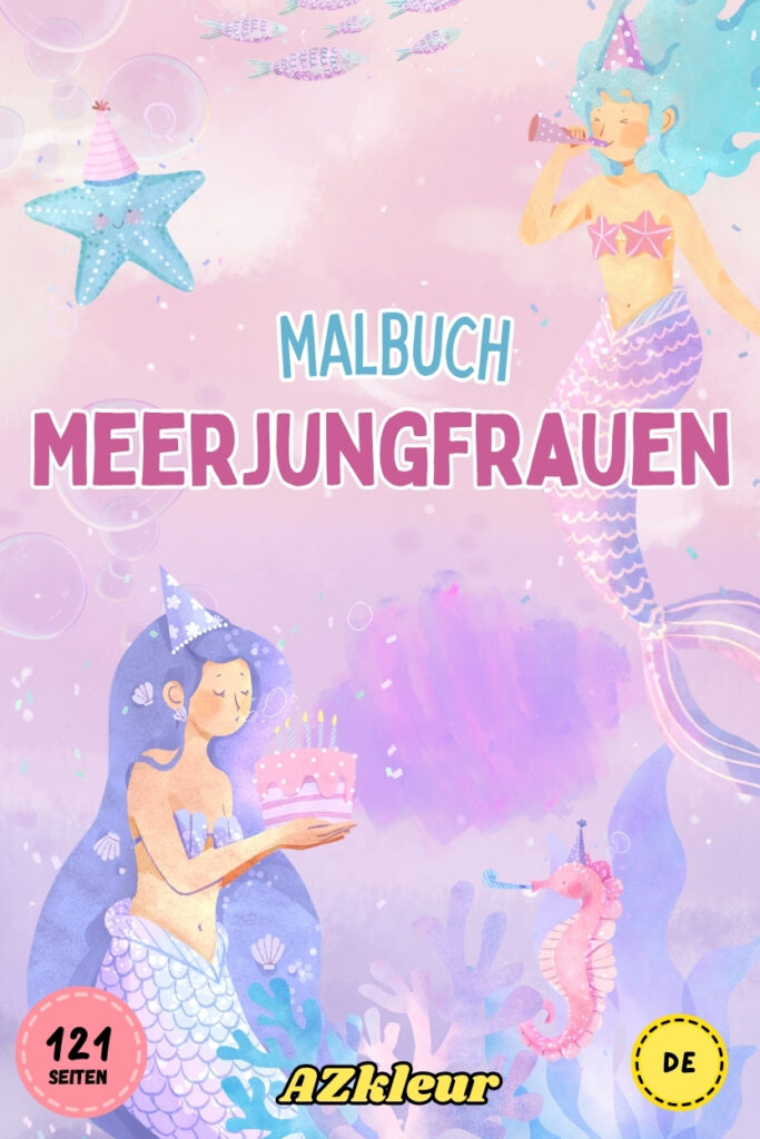 121 Seiten Meerjungfrauen Malbuch