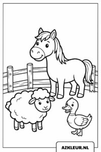 Hevonen lampaan ja ankan kanssa värityssivu.jpg