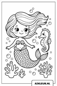 Schattige zeemeermin met zeepaardje kleurplaat.jpg