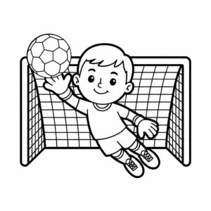 Télécharger gratuitement le coloriage Gardien qui attrape le ballon