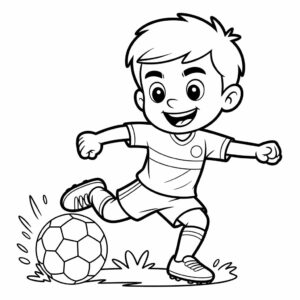 Télécharger gratuitement le coloriage Joueur qui tire dans le ballon