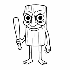 Tung Tung Tung Sahur Ausmalbild drucken