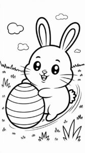 Uova con coniglietti pasquali colora