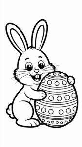 Uova con coniglietti pasquali colorare
