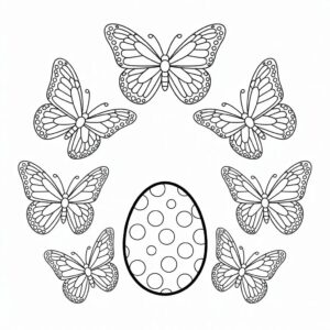 Uova con farfalle colorare