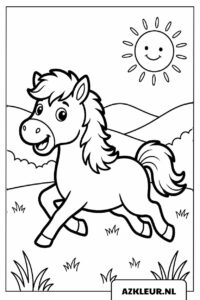 Iloinen hevonen auringossa värityskuva.jpg