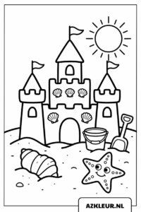 Zandkasteel op het strand kleurplaat.jpg