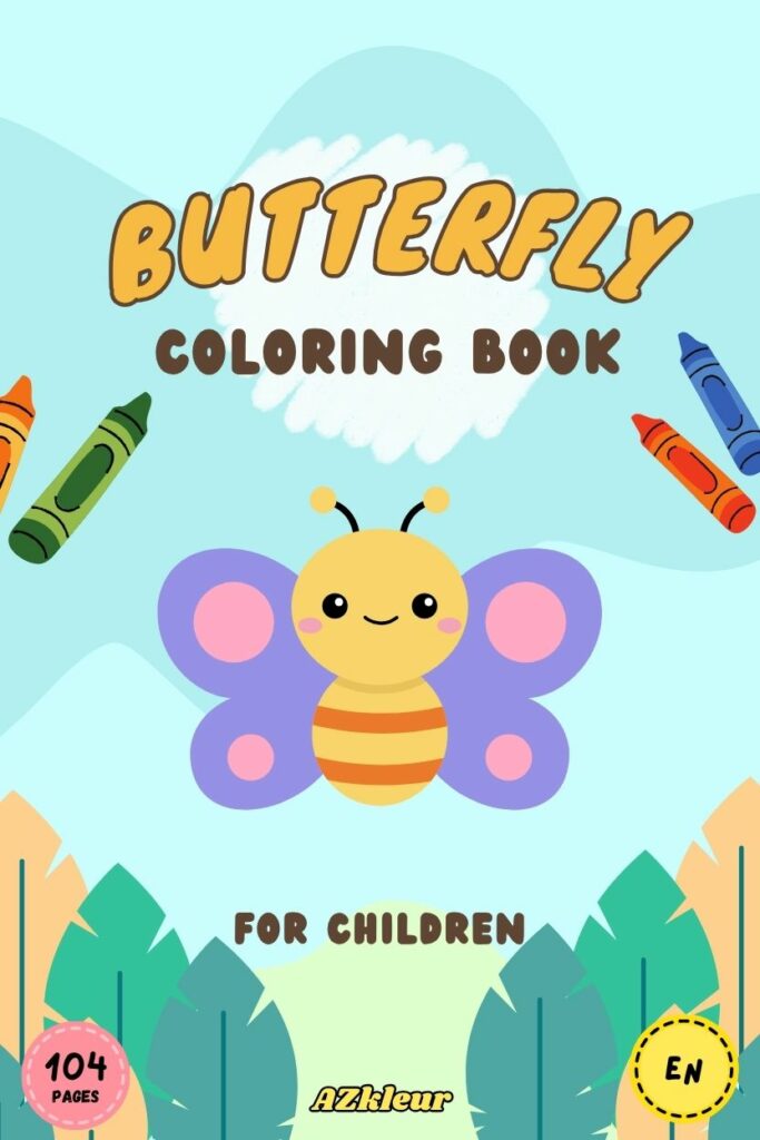 Butterfly Coloring Book with 104 Pages