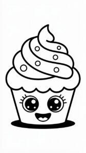 coloriage Cupcakes et petits gâteaux