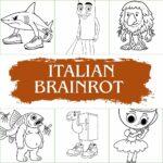 italian brainrot kleurplaat ft