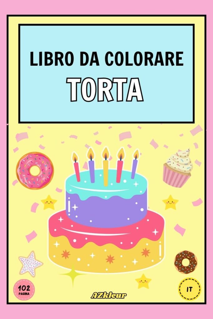 Libro da colorare Torta con 102 pagine