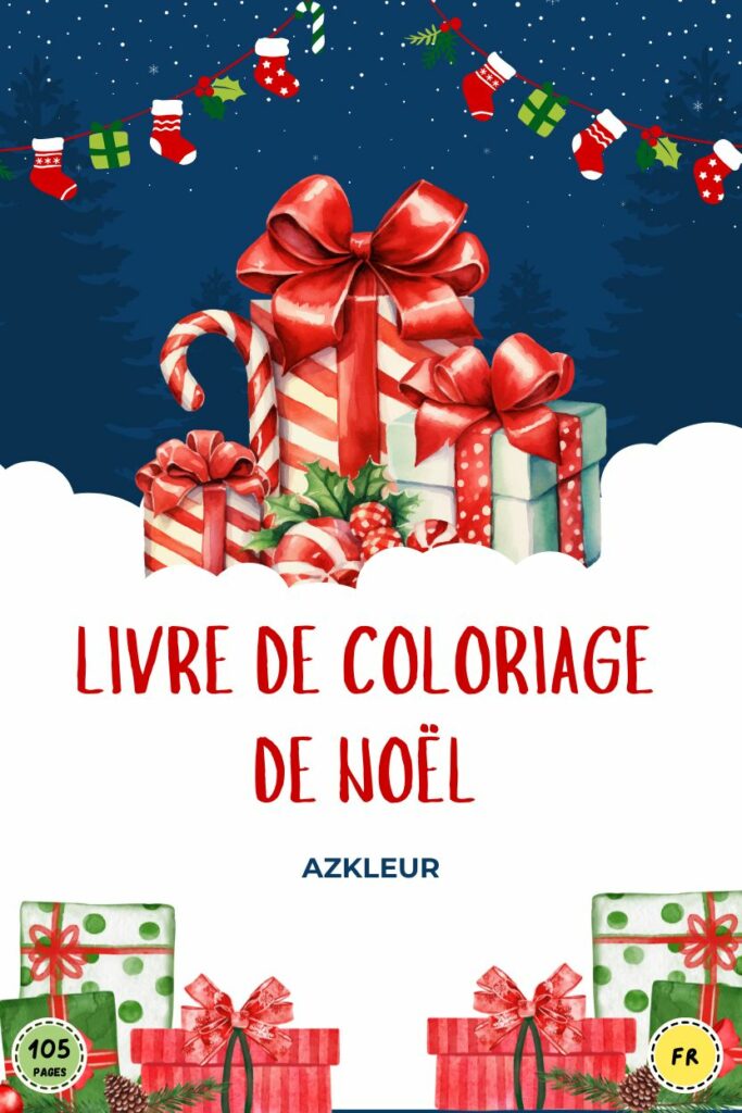 105 pages Livre de coloriage de Noël