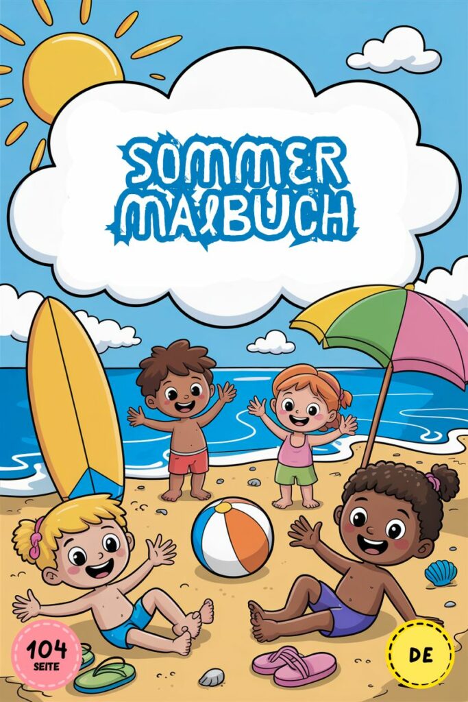 Sommer Malbuch mit 104 Seiten