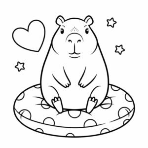 capybara kleurplaat schattig