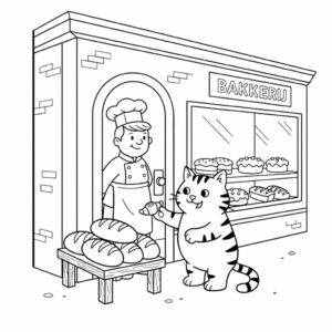 dikkie dik bij de bakker kleurplat​